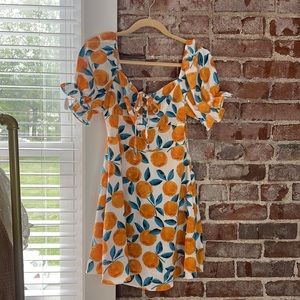 Dress with orange design